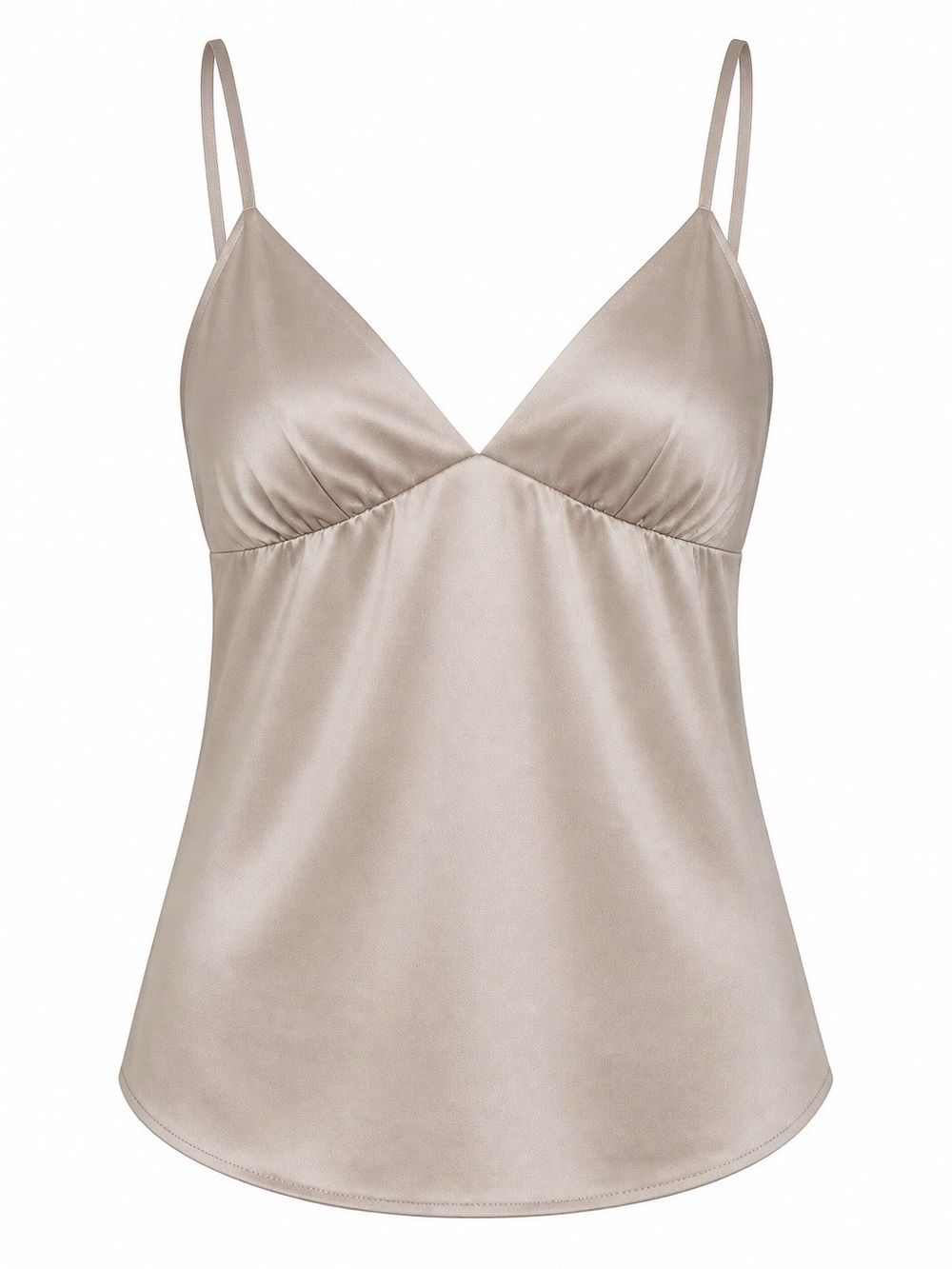 Silk Taupe Spaghetti-Strap Slip by Geren Ford